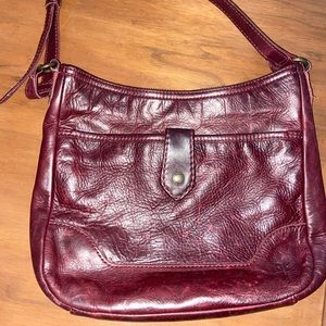 Burgundy Frye Crossbody Bag